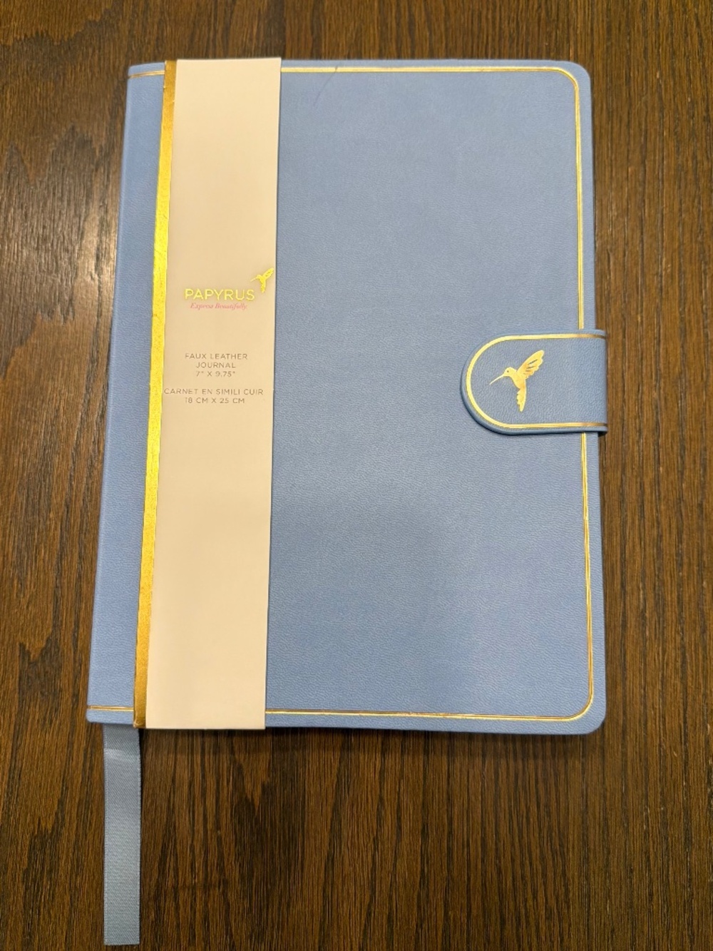 NWT - Papyrus Light Blue Faux Leather Journal Notebook (7" x 9.75")